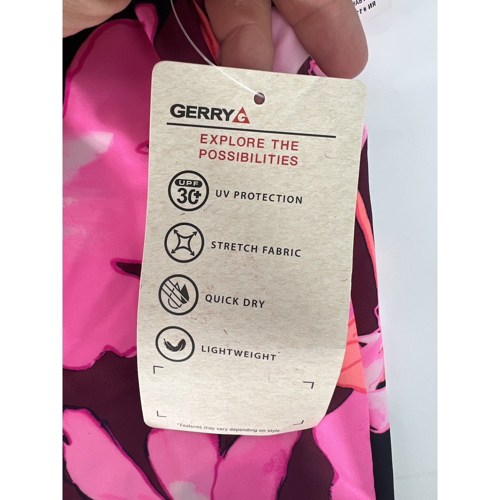 Gerry Women's SZ Small Disguise Action Tankini Swim Top ONLY Pink FloralAthletic - Picture 8 of 9